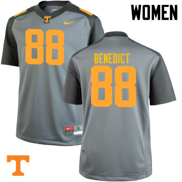 Women #88 Brandon Benedict Tennessee Volunteers College Football Jerseys-Gray